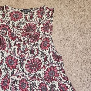 American Eagle Sleeveless V-neck Boho Floral Paisley Tiered Mini Dress XS